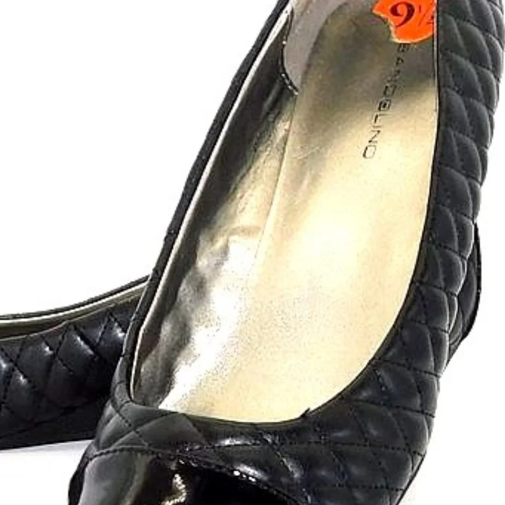Bandolino Black Quilted Wedge Flats